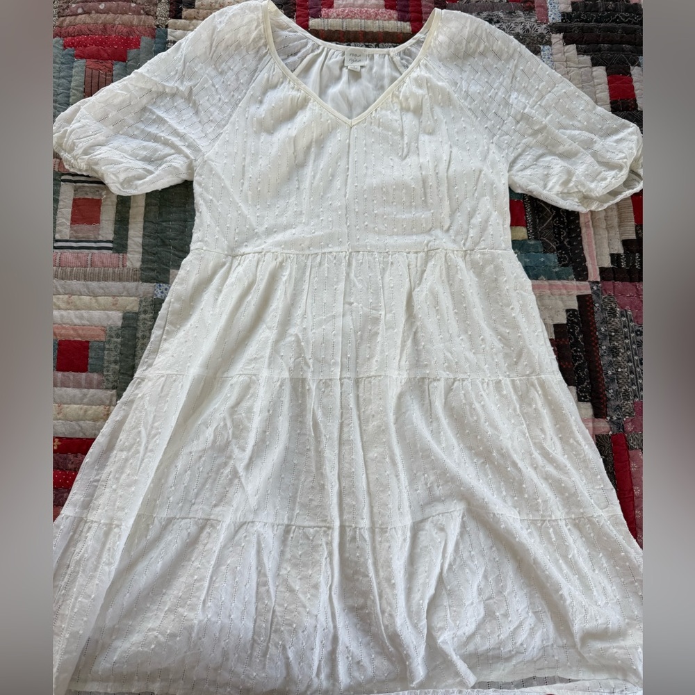 Roan + Ryan White Eyelet Babydoll Dress